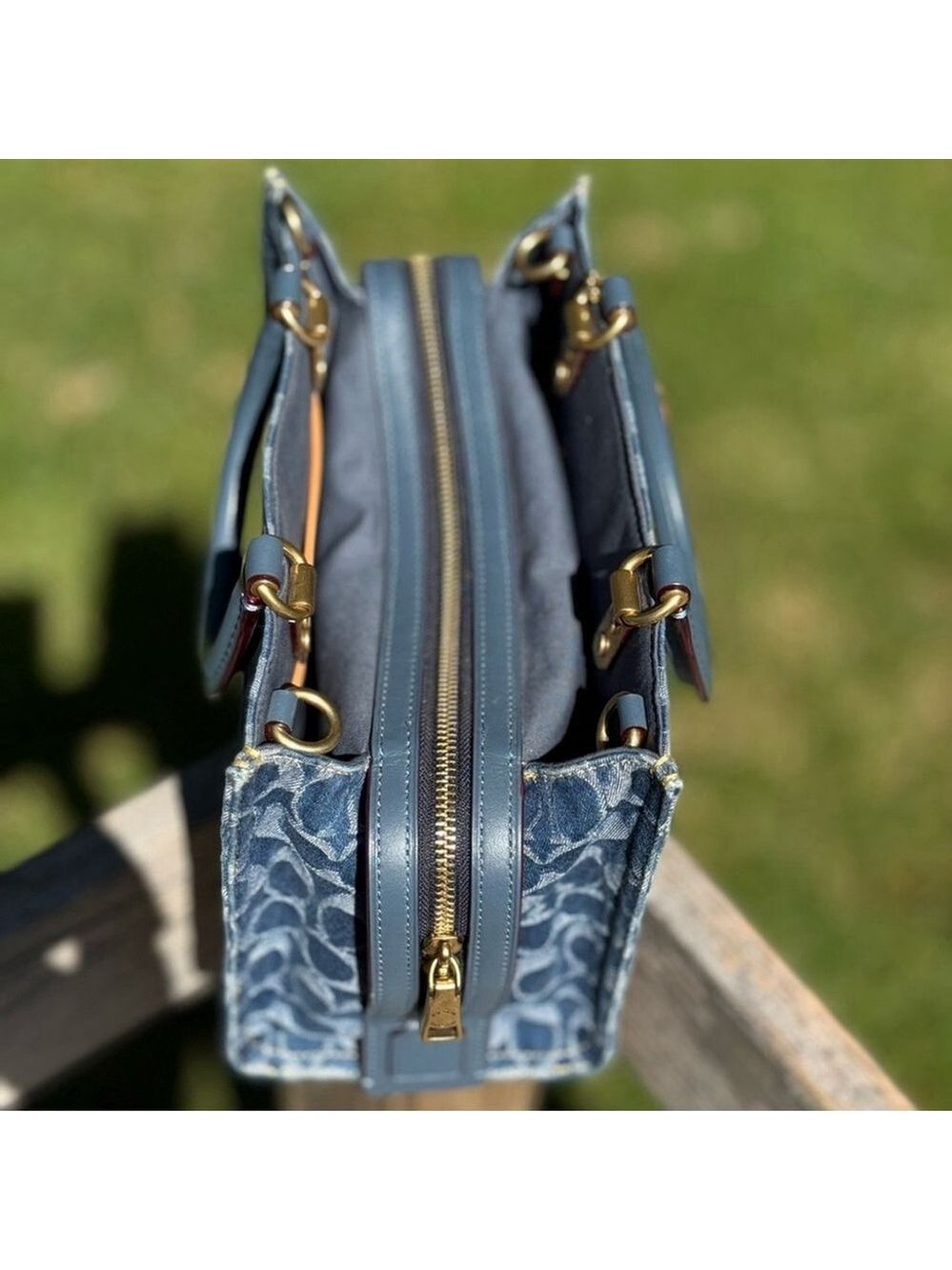 NEW Coach Rogue 25 Signature Denim Satchel Crossbody Bag CR691 NWOT - Picture 4 of 16